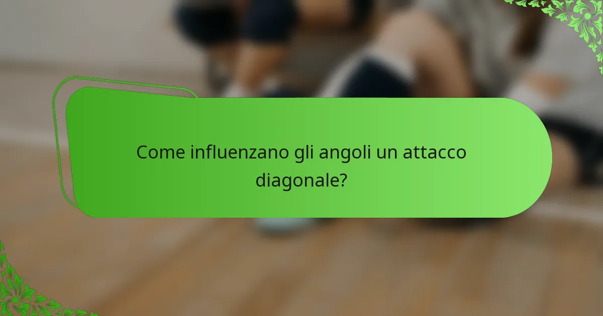 Come influenzano gli angoli un attacco diagonale?