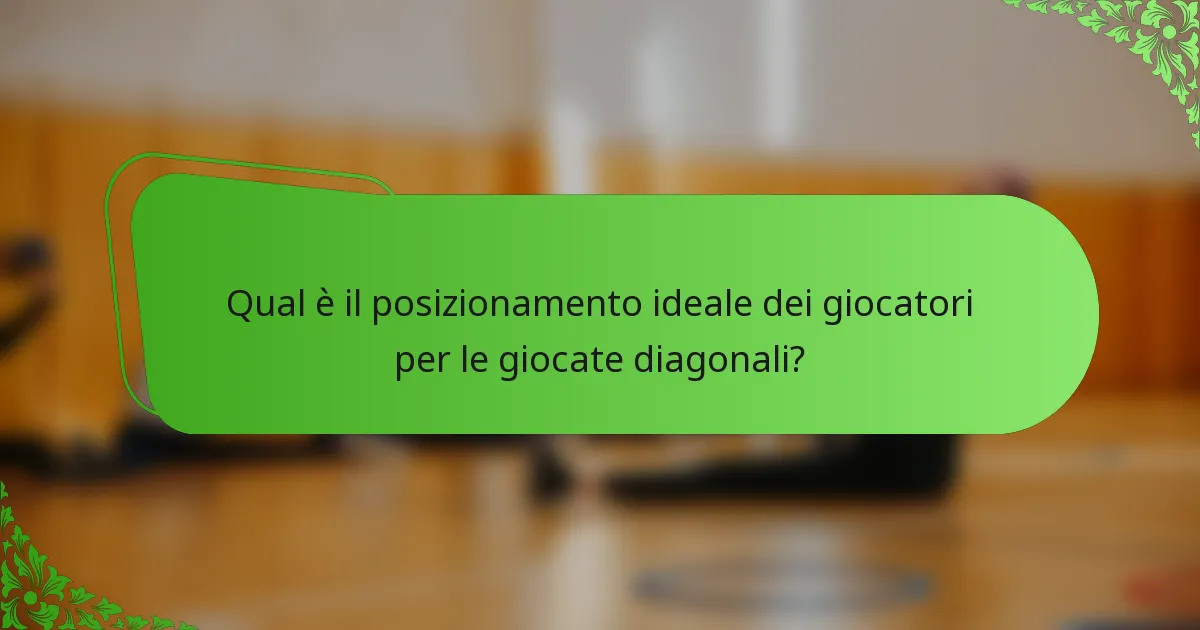 Qual è il posizionamento ideale dei giocatori per le giocate diagonali?