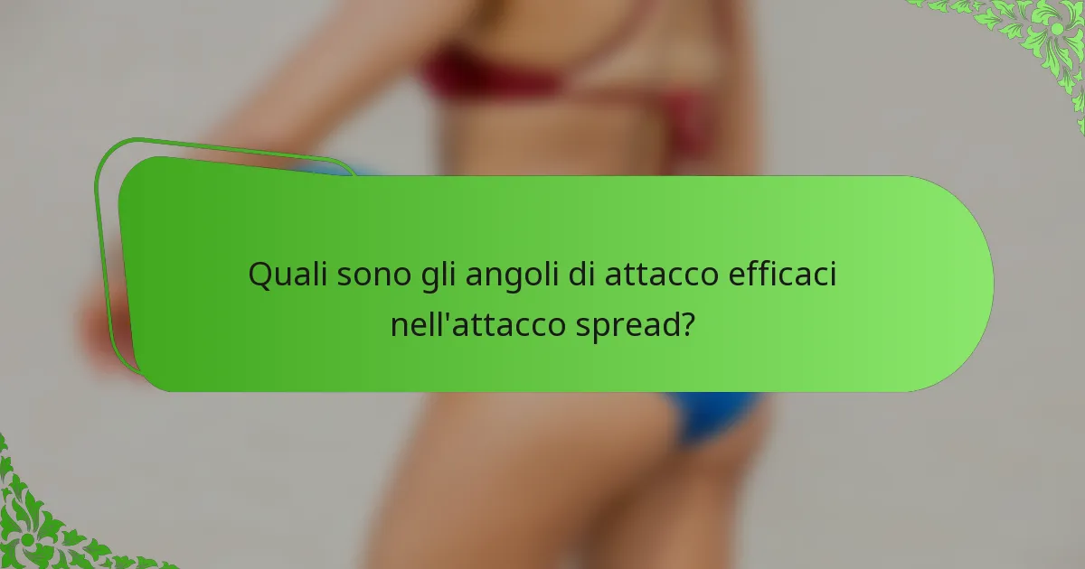 Quali sono gli angoli di attacco efficaci nell'attacco spread?