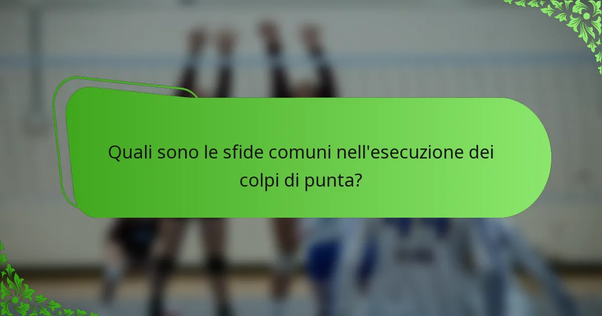 Quali sono le sfide comuni nell'esecuzione dei colpi di punta?